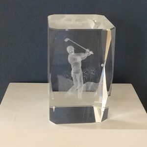 3D Laser-Etched Golfer Paperweight